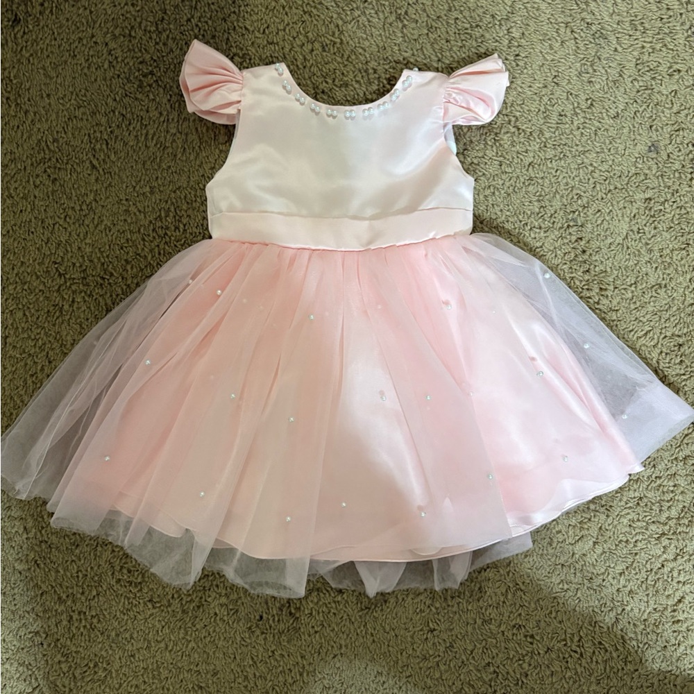 Pink Pearl Accent Girls' Formal Dress